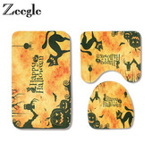 Zeegle Halloween Smiješna prostirka za kupaonicu Kupaonski tepih 3kom/komplet Kupaonski tepih Upijajuća prostirka za toaletne prostirke za kupaonicu Neklizajuća kupaonska prostirka