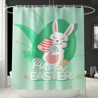 Prostirka za kupanje za Uskrs Toalet Dekoracija doma Kupaonski tepih Prostirka za kupanje i set zavjesa za tuš Sretan Uskrs WC Neklizajuća prostirka za kupanje