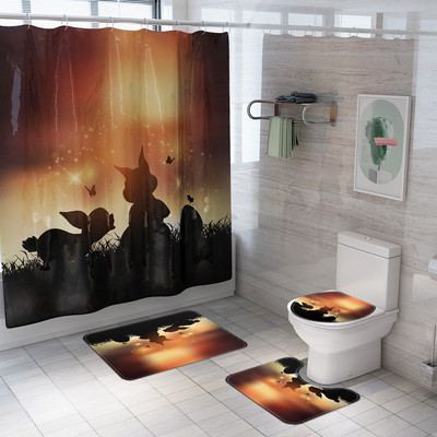 Prostirka za kupanje za Uskrs Toalet Dekoracija doma Kupaonski tepih Prostirka za kupanje i set zavjesa za tuš Sretan Uskrs WC Neklizajuća prostirka za kupanje