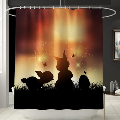 Prostirka za kupanje za Uskrs Toalet Dekoracija doma Kupaonski tepih Prostirka za kupanje i set zavjesa za tuš Sretan Uskrs WC Neklizajuća prostirka za kupanje