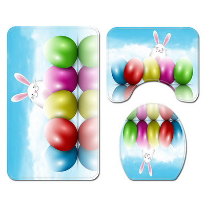 Prostirka za kupanje za Uskrs Toalet Dekoracija doma Kupaonski tepih Prostirka za kupanje i set zavjesa za tuš Sretan Uskrs WC Neklizajuća prostirka za kupanje