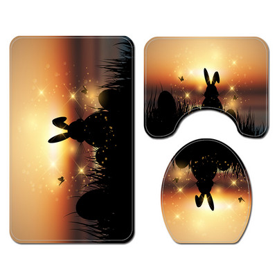 Prostirka za kupanje za Uskrs Toalet Dekoracija doma Kupaonski tepih Prostirka za kupanje i set zavjesa za tuš Sretan Uskrs WC Neklizajuća prostirka za kupanje