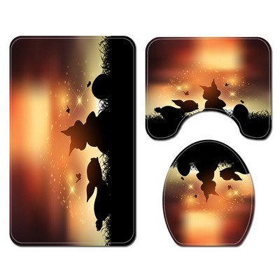 Prostirka za kupanje za Uskrs Toalet Dekoracija doma Kupaonski tepih Prostirka za kupanje i set zavjesa za tuš Sretan Uskrs WC Neklizajuća prostirka za kupanje