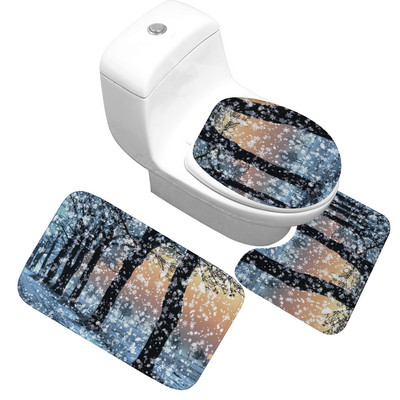 Zeegle Set prostirki za kupaonicu Protuklizni tepih za kupaonicu WC prostirke Prostirke za kupaonicu Upijajući tepih za kupaonicu Poklopac za WC dasku Podna prostirka