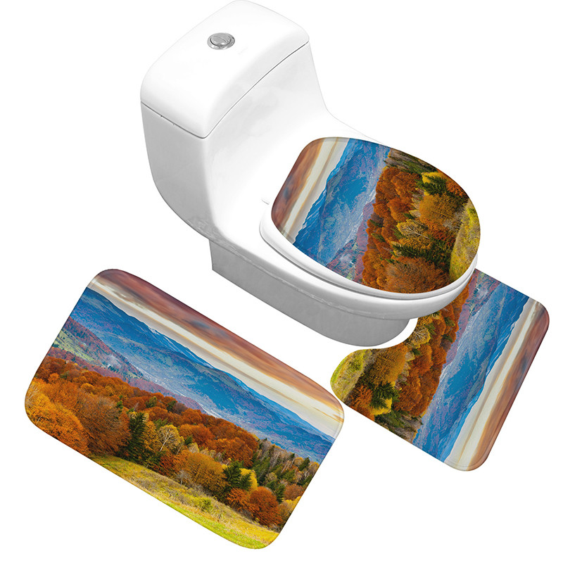 Zeegle Set prostirki za kupaonicu Protuklizni tepih za kupaonicu WC prostirke Prostirke za kupaonicu Upijajući tepih za kupaonicu Poklopac za WC dasku Podna prostirka