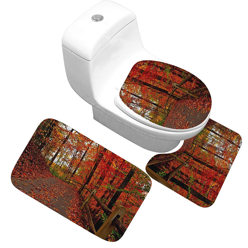 Zeegle Set prostirki za kupaonicu Protuklizni tepih za kupaonicu WC prostirke Prostirke za kupaonicu Upijajući tepih za kupaonicu Poklopac za WC dasku Podna prostirka