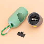 Suņu izkārnījumu maisiņu dozators ar LED apgaismojumu mājdzīvnieku kaķu savākšanas atkritumu maisiņu turētājs āra mājdzīvnieku piederumiem, pārnēsājamu atkritumu maisu organizators