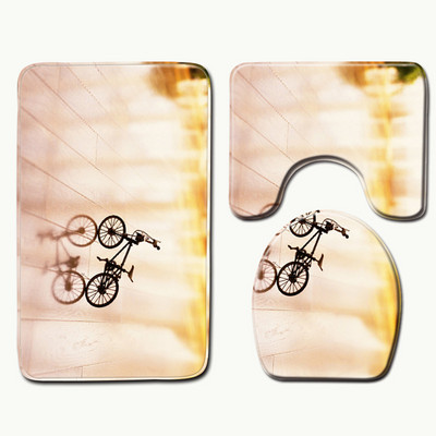 Zeegle Scenic Painting Mīksto vannas paklājiņu komplekts Pjedestāls Paklājs Tualetes paklājiņš Vāks Pārsegs Pretslīdošs Absorbējošs Vannas istabas Mazgājams Grīdas Paklājs