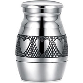 AsyPets Dekorativni spomen pepeo za uspomene s ugraviranim srcem - Vodootporna posuda za kremacijske urne od nehrđajućeg čelika za ljudske ljubimce