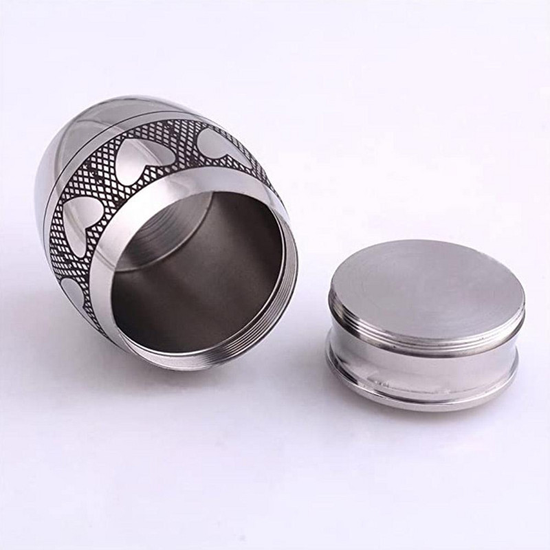 AsyPets Dekorativni spomen pepeo za uspomene s ugraviranim srcem - Vodootporna posuda za kremacijske urne od nehrđajućeg čelika za ljudske ljubimce