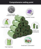 Vreće za pseći izmet Biorazgradive Zaštita okoliša Vreće za smeće za kućne ljubimce 23cmx33cm Zelena vreća za smeće Proizvod za kućne ljubimce 15kom/rola