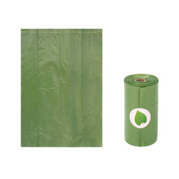 Торбички за кучешки изпражнения Биоразградими торби за боклук за домашни любимци Защита на околната среда 23 см x 33 см Зелена торба за боклук Продукт за домашни любимци 15 бр./ролка