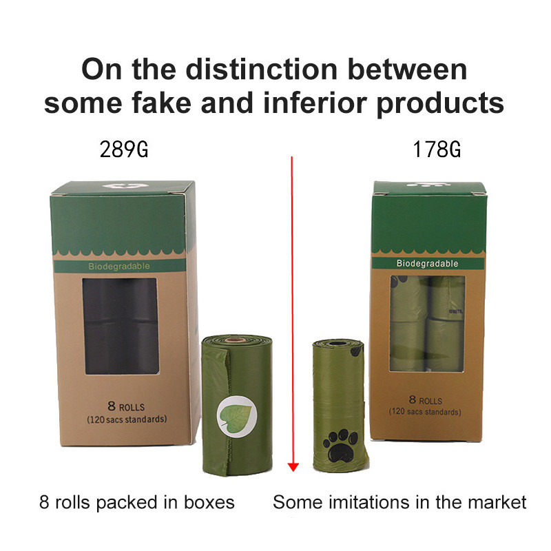 Vreće za pseći izmet Biorazgradive Zaštita okoliša Vreće za smeće za kućne ljubimce 23cmx33cm Zelena vreća za smeće Proizvod za kućne ljubimce 15kom/rola