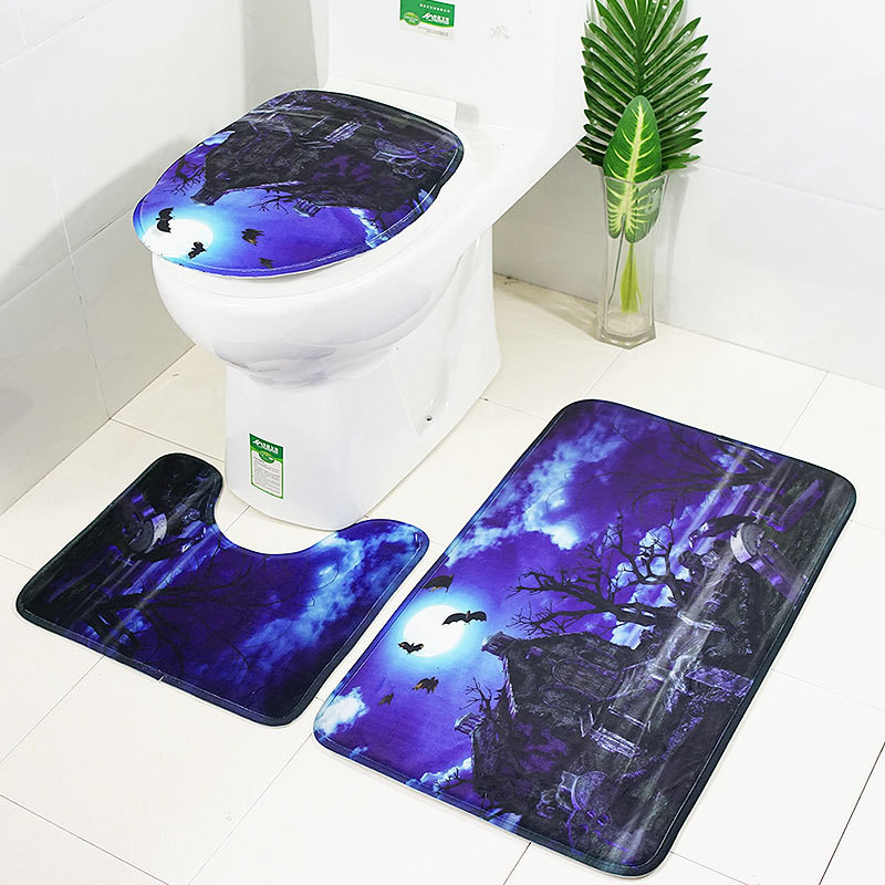 Zeegle 3 komada tepiha Kupaonska prostirka za kupaonicu Noć vještica Kupaonska prostirka Kupaonske prostirke Neklizajuće prostirke za tuširanje Komplet kupaonskih tepiha Podne prostirke za kupaonicu