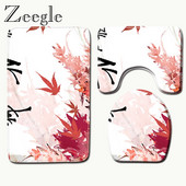 Zeegle vannas paklājs tualetes paklājs, neslīdošs grīdas paklājs vannas istabai ūdeni absorbējošs dušas istabas paklājs ziedu krāsām vannas istabas paklāji