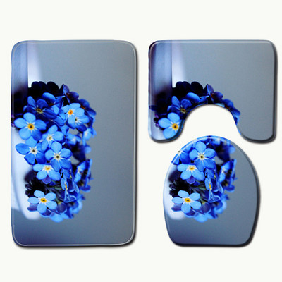 Zeegle vannas paklājs tualetes paklājs, neslīdošs grīdas paklājs vannas istabai ūdeni absorbējošs dušas istabas paklājs ziedu krāsām vannas istabas paklāji