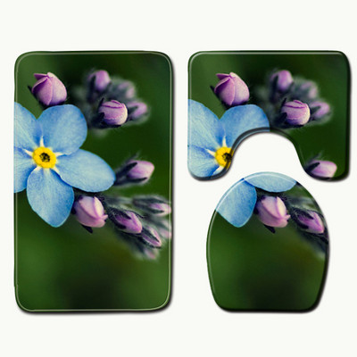 Zeegle vannas paklājs tualetes paklājs, neslīdošs grīdas paklājs vannas istabai ūdeni absorbējošs dušas istabas paklājs ziedu krāsām vannas istabas paklāji