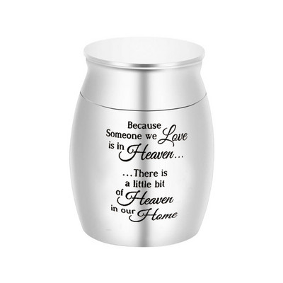 Izsmalcināta kremācijas urna pelniem Pielāgota bēru urna piemiņai Alumīnija sakausējuma materiāls nerūsē un nedeformējas