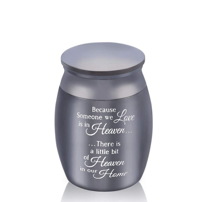 Izsmalcināta kremācijas urna pelniem Pielāgota bēru urna piemiņai Alumīnija sakausējuma materiāls nerūsē un nedeformējas