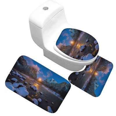 Garnitura kupaonskih tepiha od mikrovlakana Protuklizna podloga za WC sjedalo Upijajući tepih za kupaonicu Tepisi od memorijske pjene WC prostirka u obliku slova U