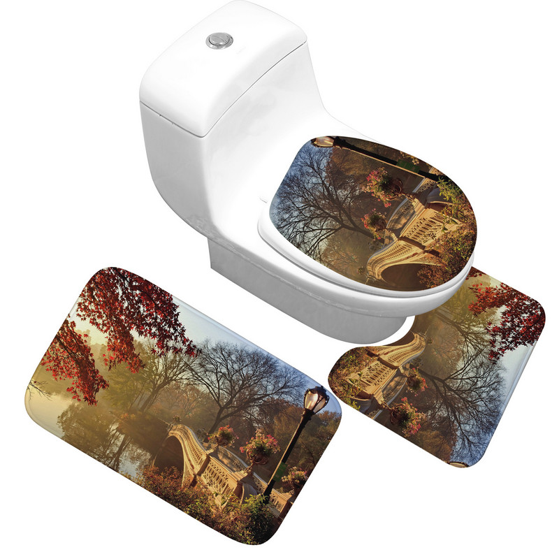 Garnitura kupaonskih tepiha od mikrovlakana Protuklizna podloga za WC sjedalo Upijajući tepih za kupaonicu Tepisi od memorijske pjene WC prostirka u obliku slova U