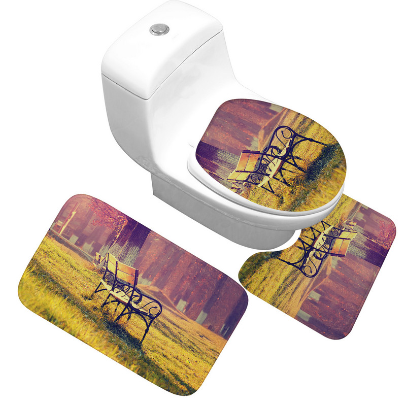 Garnitura kupaonskih tepiha od mikrovlakana Protuklizna podloga za WC sjedalo Upijajući tepih za kupaonicu Tepisi od memorijske pjene WC prostirka u obliku slova U