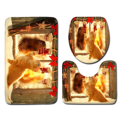 Eiropas stila vannas paklājiņu komplekts Neslīdošs vannas istabas paklājs mikrošķiedras absorbējošs dušas istabas grīdas paklājiņš tualetes paklājs kāju paklājiņš vannas istabai