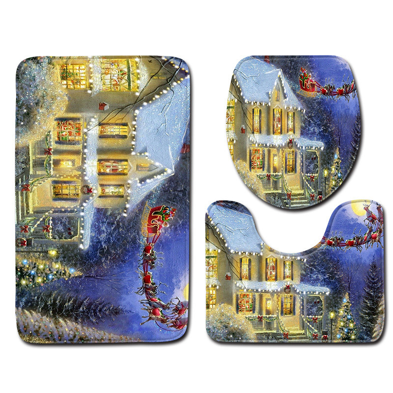 Eiropas stila vannas paklājiņu komplekts Neslīdošs vannas istabas paklājs mikrošķiedras absorbējošs dušas istabas grīdas paklājiņš tualetes paklājs kāju paklājiņš vannas istabai