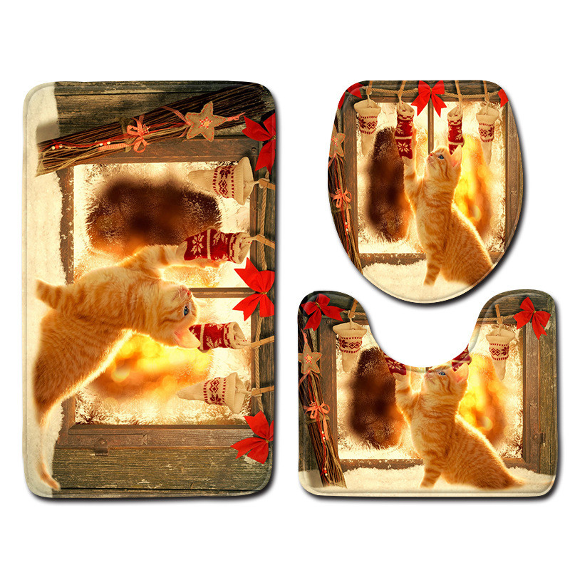 Eiropas stila vannas paklājiņu komplekts Neslīdošs vannas istabas paklājs mikrošķiedras absorbējošs dušas istabas grīdas paklājiņš tualetes paklājs kāju paklājiņš vannas istabai