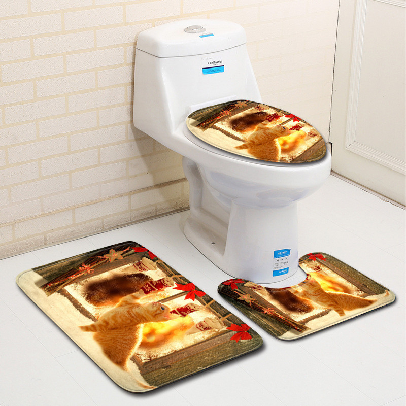 Eiropas stila vannas paklājiņu komplekts Neslīdošs vannas istabas paklājs mikrošķiedras absorbējošs dušas istabas grīdas paklājiņš tualetes paklājs kāju paklājiņš vannas istabai