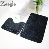 Zeegle 3D Stone 2gab/komplekts Vannas istabas paklājiņš Pretslīdes vannas istabas grīdas paklājiņi Memory Foam vannas paklājiņš Absorbents vannasistabas paklājs vannas paklājiņš