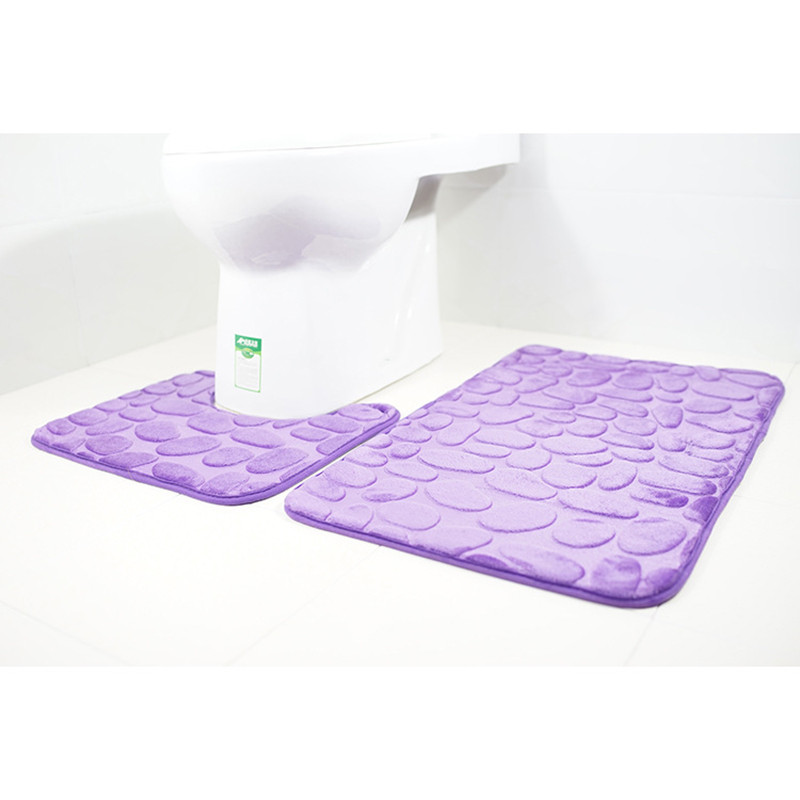 Zeegle 3D Stone 2gab/komplekts Vannas istabas paklājiņš Pretslīdes vannas istabas grīdas paklājiņi Memory Foam vannas paklājiņš Absorbents vannasistabas paklājs vannas paklājiņš