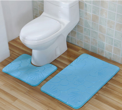 Zeegle 2Gb Vannas istabas paklājiņu komplekts Reljefs flaneļa grīdas paklājs Vannas istabas paklājs Vannas paklājs Neslīdošs paklājiņš tualetes kāju paklājiņam Vannas istabas paklājs