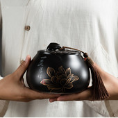 Urna za pepeo kućnih ljubimaca - Memorijalne urne za kremiranje - Ručno izrađene crne ukrasne urne za pogrebe，Urna za mačke，Urna za pse