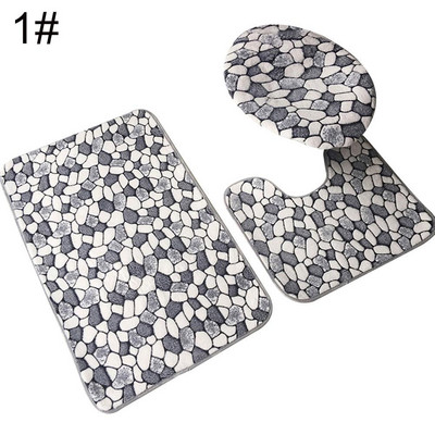 3-daļīgs vannas istabas neslīdošs bruģakmens paklājs paklājs paklājs vannas istabas neslīdošs absorbējošs sēdekļa pārvalks mājas dekors tualetes spilvens 2021