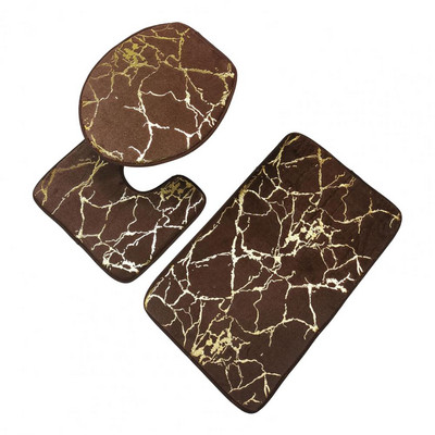 3Pcs/Set Neklizajući WC tepih Brzo sušeći poliesterski mramorni poklopac poklopca WC školjke Kupaonski tuš prostirke Dodaci