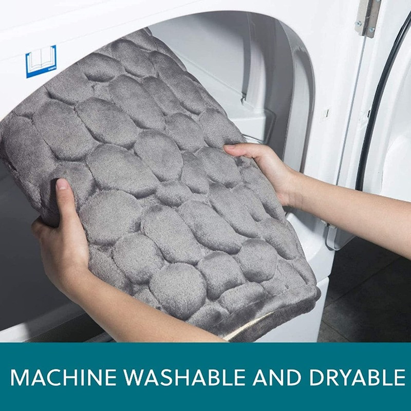 WC Mekana prostirka Upijajuća garnitura od 2 komada Set prostirki od 3 komada Nepodna prostirka za tuširanje Klizna kupaonica Kupaonski tepisi Kupaonski pokrivač Poklopac od kaldrme