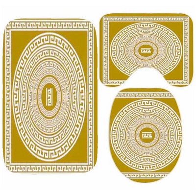 Crno-bijeli grčki ključ Set prostirki za kupaonicu Elegantni meandar Rubni tepih za kupaonicu za WC Tepih Pribor za kadu Uređenje doma