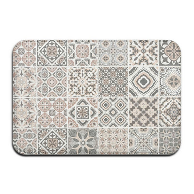 Sivi Bohemian Mandala Cvjetni tepih Poliesterska prostirka Neklizajuća podna prostirka Otirač za spavaću sobu Kuhinjska vrata Kupaonski ukras