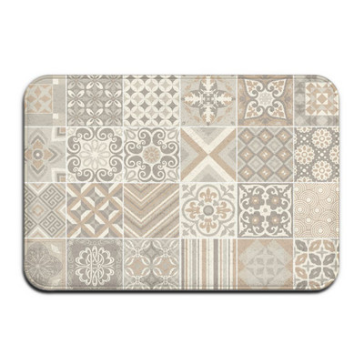 Sivi Bohemian Mandala Cvjetni tepih Poliesterska prostirka Neklizajuća podna prostirka Otirač za spavaću sobu Kuhinjska vrata Kupaonski ukras