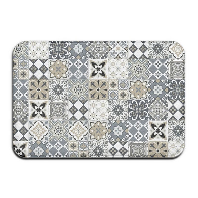 Sivi Bohemian Mandala Cvjetni tepih Poliesterska prostirka Neklizajuća podna prostirka Otirač za spavaću sobu Kuhinjska vrata Kupaonski ukras