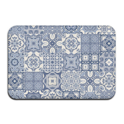 Sivi Bohemian Mandala Cvjetni tepih Poliesterska prostirka Neklizajuća podna prostirka Otirač za spavaću sobu Kuhinjska vrata Kupaonski ukras