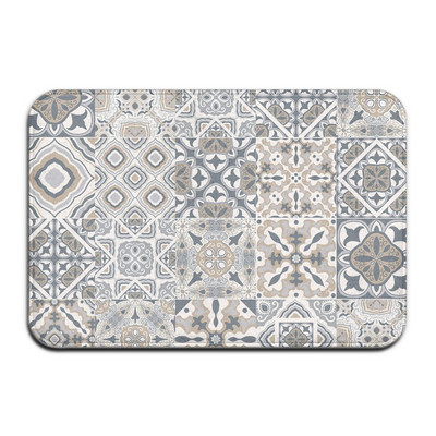 Sivi Bohemian Mandala Cvjetni tepih Poliesterska prostirka Neklizajuća podna prostirka Otirač za spavaću sobu Kuhinjska vrata Kupaonski ukras