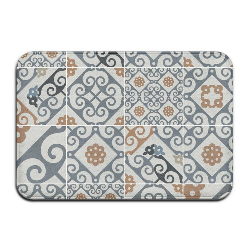 Sivi Bohemian Mandala Cvjetni tepih Poliesterska prostirka Neklizajuća podna prostirka Otirač za spavaću sobu Kuhinjska vrata Kupaonski ukras