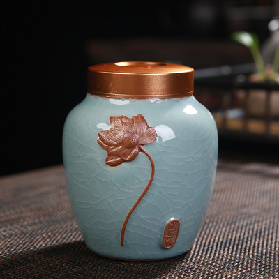 2021. gada jauns urna mājdzīvnieks, tīri, ar rokām apgleznoti, celadona krāsns aizzīmogoti podi He Yun dzīvnieku suņu spalva putnu pelnu kremācijas suvenīrs