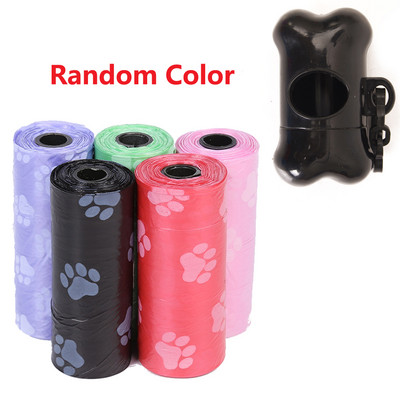 Suņu izkārnījumu maisiņi Mājdzīvnieku atkritumu atkritumu maisi Dozators Savācējs Kucēnu kakas maisiņš 5 ruļļi āra tīrīšanai Suņu piederumi Mājdzīvnieku piederumi