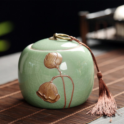 11 x 11 x 11 cm, 700 ml, liela keramika, lotosa burka, cieši noslēgta keramikas pods, elegance, necaurlaidīgs bankas pelnu urna