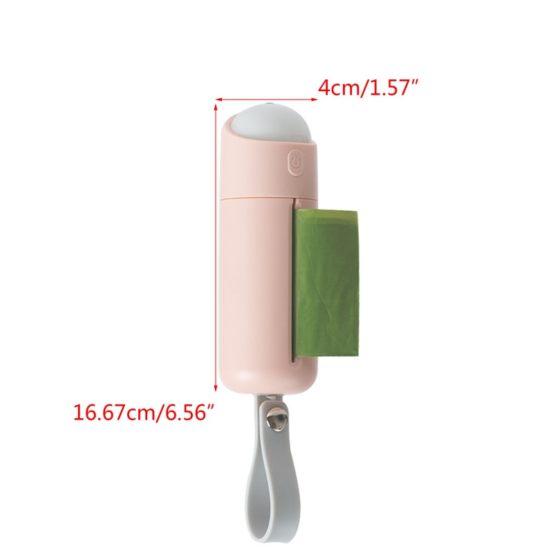 Organizator držač vrećica za pseći izmet s LED svjetiljkom Dozator vrećica za pseći izmet za povodac za kućne ljubimce USB punjivo svjetlo