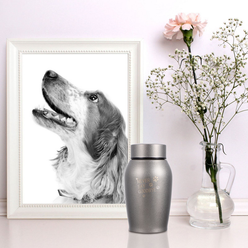 Urna Pepeo za kućne ljubimce Memorijal za kremiranje pasa Urne za uspomene Pogrebne kutije Metalni mali čelični pepeo Mačka od nehrđajućeg čelika Životinje Psi Mini lijes