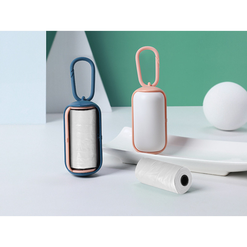 Šareni prijenosni držač vrećica za pseći izmet s karabinerom Dozator vrećica za kućne ljubimce Boja Zabavan ABS materijal Jednostavan za rukovanje Izdržljiviji